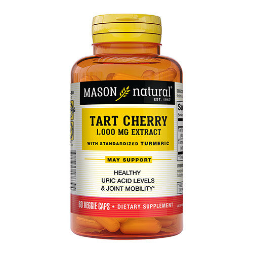 Mason Natural Tart Cherry 100 Mg Extract With Standardized Turmeric Capsules, 60 Ea